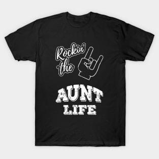 Rocking The Aunt Life Rockin Christmas Present Gift T-Shirt Auntie Rock T-Shirt